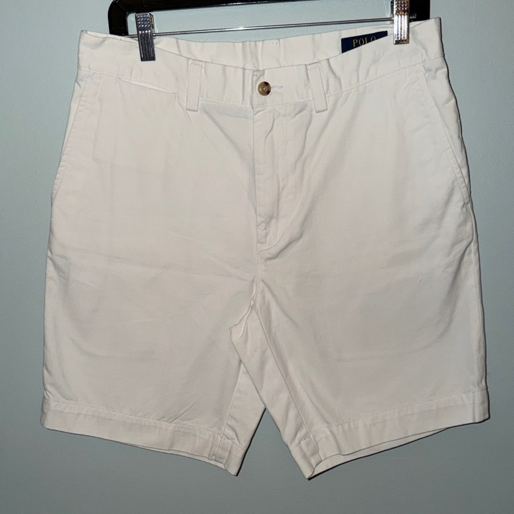 Polo by Ralph Lauren Men's Cream Flat Front Shorts